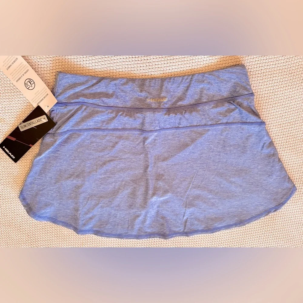 HEAD Heather Blue Purple Tennis Skirt Built In Shorts Athletic Athleisure Skort